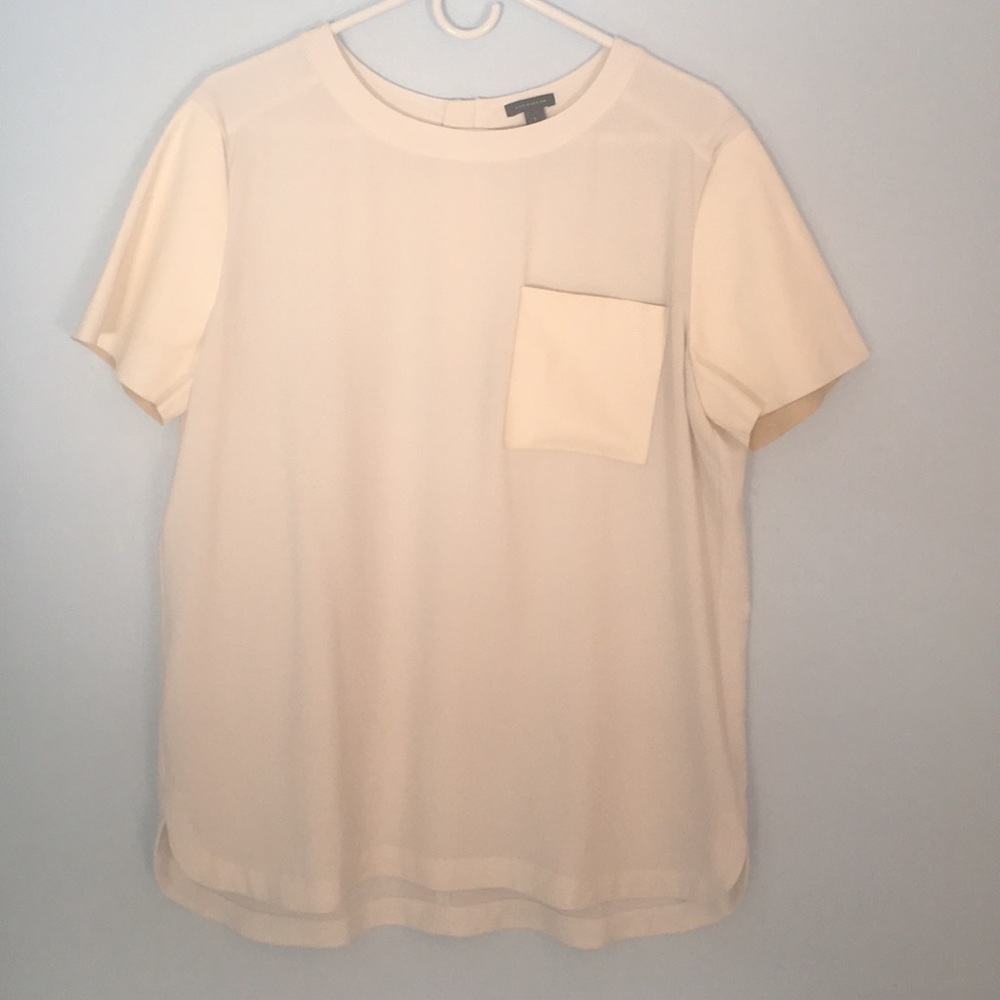 Ann Taylor Blouse with faux leather details